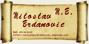 Miloslav Brdanović vizit kartica